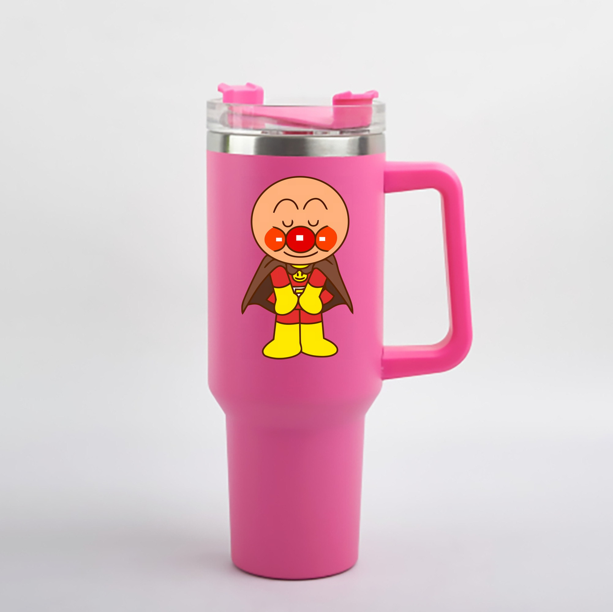 （画像用） アンパンマン Anpanman 1200mL車用タンブラー - クリスタルステッカー（プラスチックストロー付き）